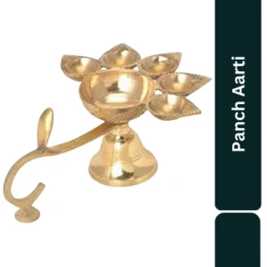 Aagam Stuti Pure Brass Panch Aarti Small