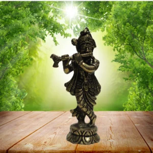Aagam Stuti – Pure Brass Krishna Bhagwan Murti with Murli for Home & Office Temple & Decor