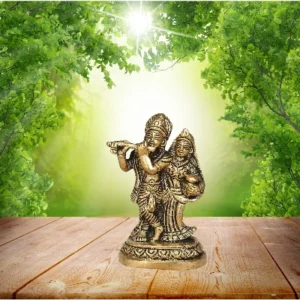 Aagam Stuti – Pure Brass Radha Krishna Standing Murti for Home & Office Temple & Decor