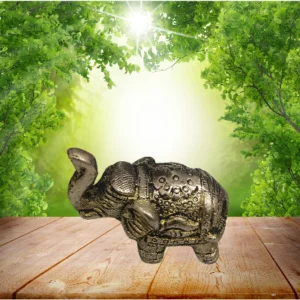 Aagam Stuti Pure Brass Carving Elephent Antique | Hathi for Good Luck Success Prosperity | Home, Office Decoration