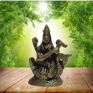 Aagam Stuti Pure Brass Jagyash Saraswati MATA (Goddess Saraswati) God Idol | Brass | Yellow Colour
