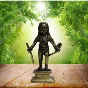 Aagam Stuti Pure Brass CHAMBA Sculptures (Lord Kartik/Keylang Bajeer/Ayappa Swami Sculpture Carved on a Brass Metal)